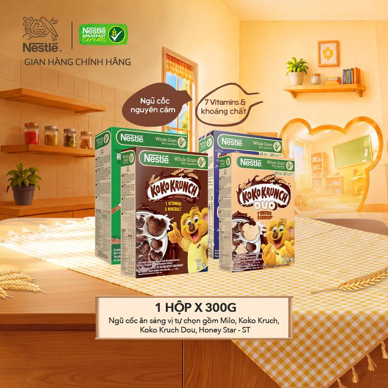 Nestlé VN Hộp Ngũ cốc ăn sáng/Bánh ăn sáng vị tự chọn gồm Milo, Koko Kruch, Koko Kruch Dou, Honey Star - ST