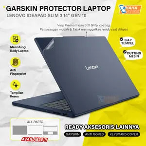 Garskin Anti Gores untuk Lenovo Ideapad Slim 3 3i 14IRH10 14ARP10 Gen 10 Series Body Protector Skin Guard Aksesoris Pelindung Cover Laptop Keyboard Screen Protection Tahan Goresan Matte Doff