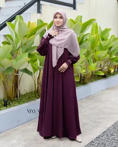 Sabrina Dress Abaya Anti UV Gamis Umroh Elegan Busui Muslimah Bahan Lembut Halus Flowy Adem - Mayaza