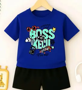 Stelan Anak Bahan Cotton Combed 30s Boss Kecil Nyaman Dan Adem dengan Desain Lucu dan Warna Cerah