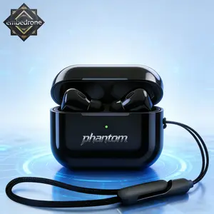 embedrone phantom  GM9  Earphone Nirkabel Bluetooth 6.0 Stabil  Peredam Kebisingan Panggilan HD Daya Tahan Lama Kontrol Sentuh HIFI Tahan Air IPX7 Olahraga Tidur