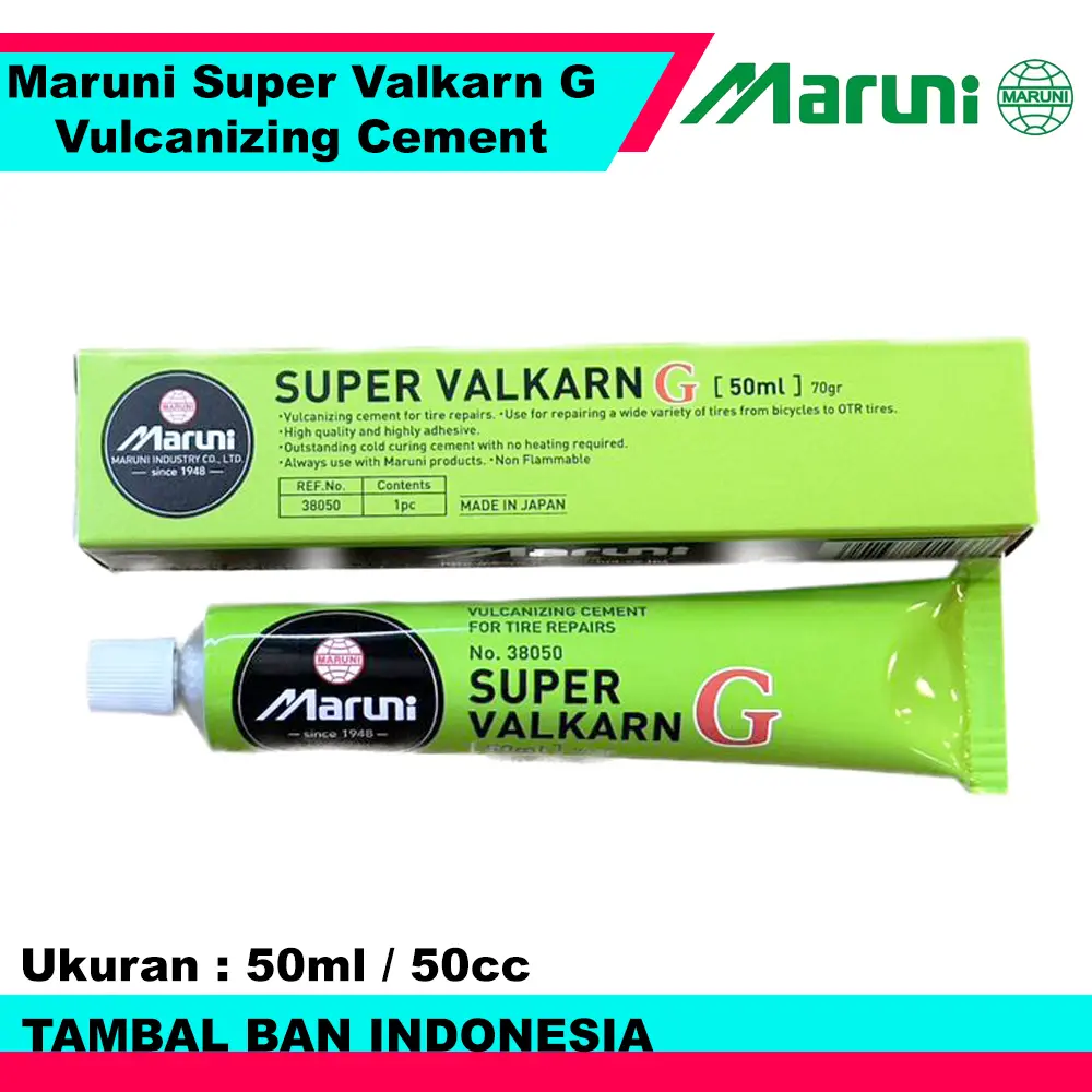 Lem Tiptop Karet Tambal Ban Tubeless Maruni Super Valkarn G 50cc - Lem Tambal Ban Dalam Tip Top Maruni Super Valkarn G Hijau 50ml Lem Tambal Ban Dingin