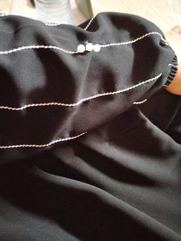 Product Review of Abaya Gamis Remaja Simple Dress Hitam Mutiara Adya Mom and Kids Muslim Wanita Dewasa Bordir Mewah Arab Renda Turki Syari Kombinasi Putih from T**i 0