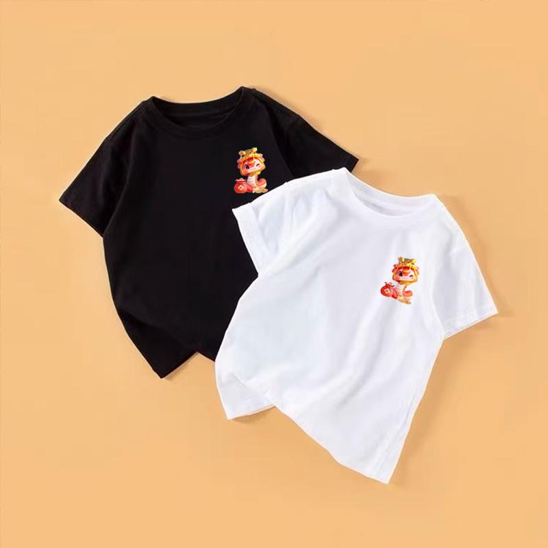 Product Introduction of 2025 Snake Year T-shirt New Year Zodiac Year Couple Outfit Pure Cotton Plus Size Unisex 4