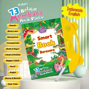 Smart Book / Buku Bersuara / ebook Edukasi Anak / Buku Edukasi Anak Indonesia Inggris Mainan Anak Buku Edukasi Belajar 13 Materi 20 Lagu