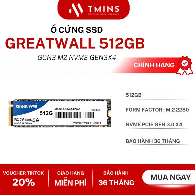 Ổ cứng SSD GREATWALL 512GB GCN3 M2 NVME Gen3x4 | Ổ Cứng SSD Tốc Độ Cao