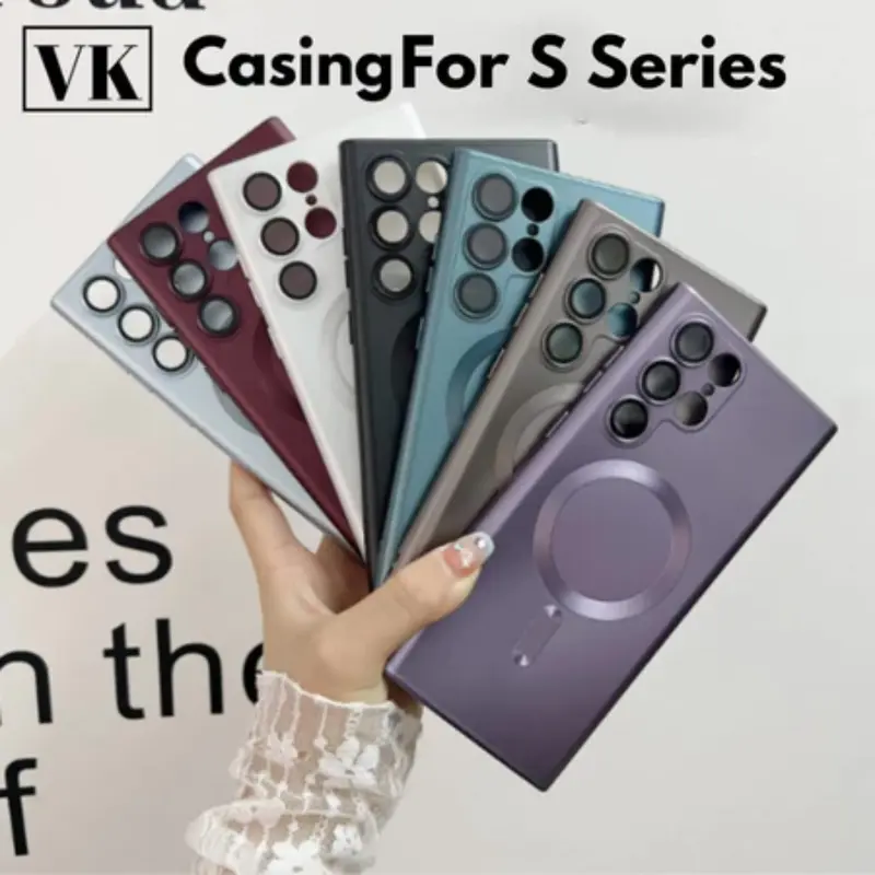 Soft Case Compatible For Sam sung Support Magsafe Wireless Charging Phone Matte Color Magnetik For S23 Ultra / S23 FE / S23 / S23 Plus / S22 Ultra / S22 / S21 Ultra / S24 FE / S21 FE / S24 Ultra / S24 Plus / S24 / S20 FE With Camera Lens Glass Protector 0
