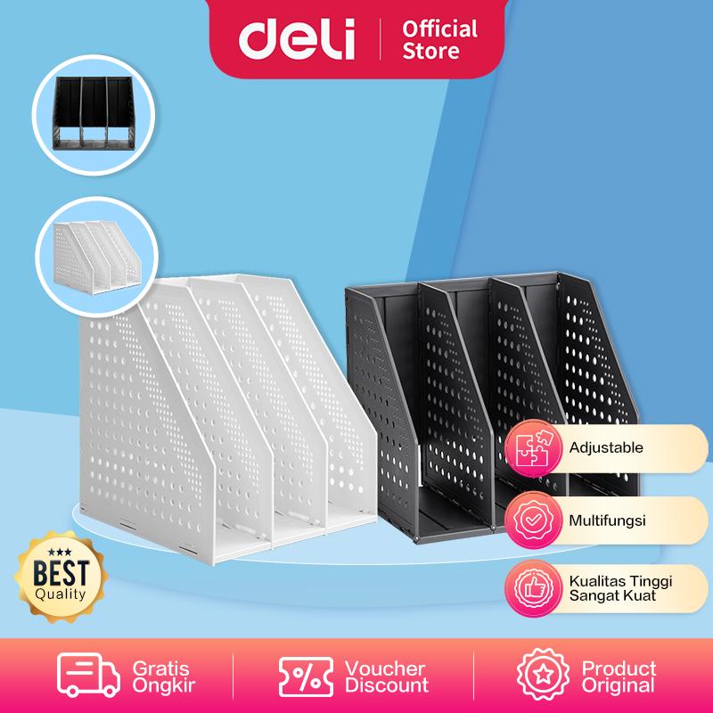 Deli Magazine Holder / Document Desk Organizer / Rak Tempat Dokumen atau Majalah Slot dapat diatur Mempunyai 3 Slot E79003 0