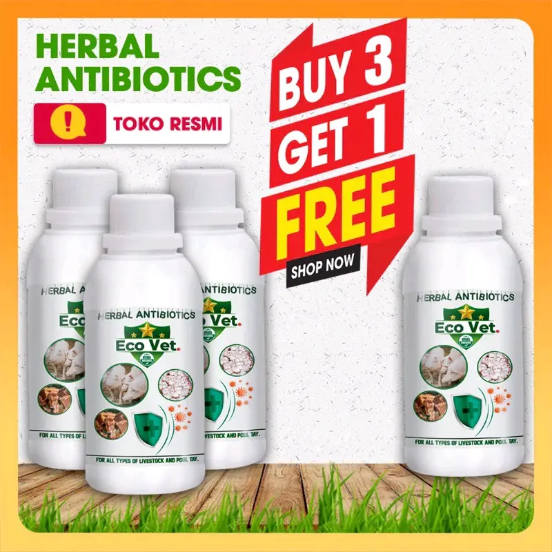 ECOVET - Solusi Untuk Memperkuat Ketahanan - Melengkapi nutrisi penting untuk ternak BELI 3 FREE 1