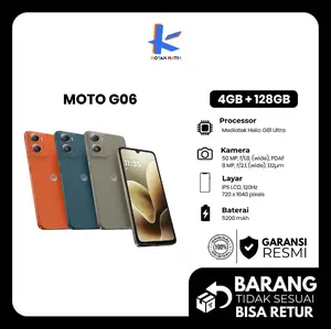 Motorola G06 Power 128GB RAMBoost 12GB - 6.88" - 7000mAh - 50MP Pro Mode - DolbyStereo - GorillaGlass3 IP64 - WaterTouch - NFC - Pantone Vegan Leather - Garansi Resmi
