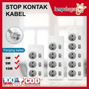 Stop Kontak Kabel + Saklar On Off / Stop Kontak Kabel Switch On Off Plastik Putih