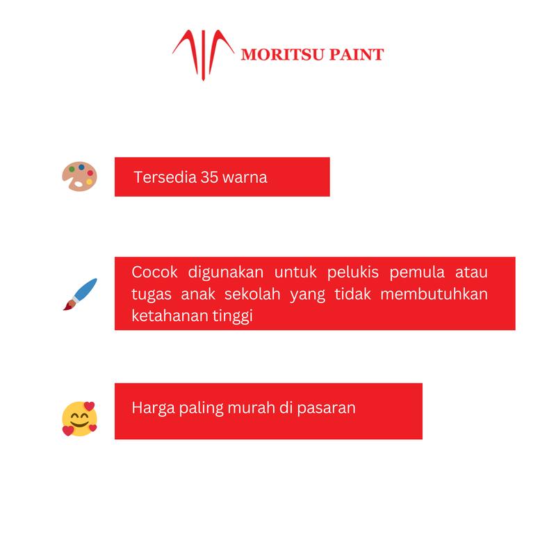 Cat Akrilik Moritsu 250ml Edisi Pelajar (Lebih Ekonomis dan Lebih Banyak Warna) - Moritsu Acrylic Paint Student Edition 250ml 1