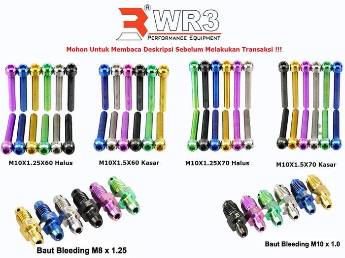 Gambar Baut L Kaliper Titanium WR3 M10 Baut 14 Kunci L8 For Brembo Monoblock Radial Universal - M10X60 Halus, Hijau dari WR3 Kota Administrasi Jakarta Barat Tokopedia