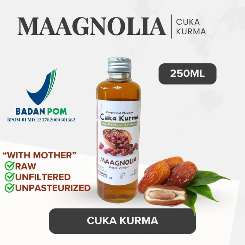 CUKA KURMA DATES VINEGAR PREMIUM MAAGNOLIA 250 ml