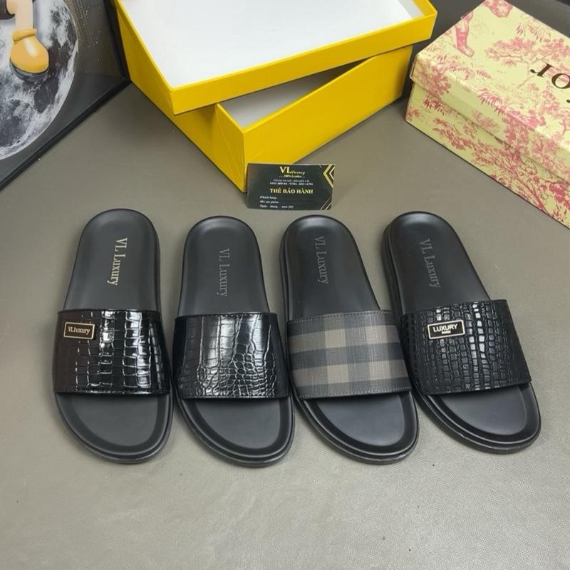 Dép Da Nam Kẻ Caro [Bảo Hành 6 Tháng] Đế Tăng Chiều Cao 4cm {Bản Khâu Quai Với Đế} Bao Đi Nước Chống Trơn Trượt Trên Mọi Địa HÌNH.Slippper Dép NAM