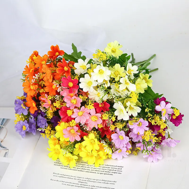 BUNGA KRISAN PLASTIK BUNGA DAISY ARTIFICIAL BUNGA ASTER BUKET BUNGA HIAS BERWARNA DEKORASI