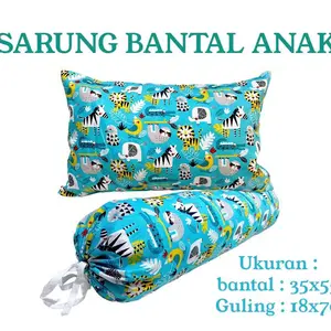 MEESHA Sarung Bantal Anak 1-8 Tahun Bahan Katun Mikro Ukuran Bantal 35x55 Guling 18x70 Terpisah