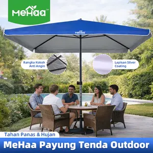 MeHaa Payung Tenda Kotak Outdoor 3 Ukuran Anti UV & Angin Cocok untuk Lapak Bazaar Kaki Lima dengan Rangka Besi Kokoh dan Lapisan Silver Coating - Minimalis