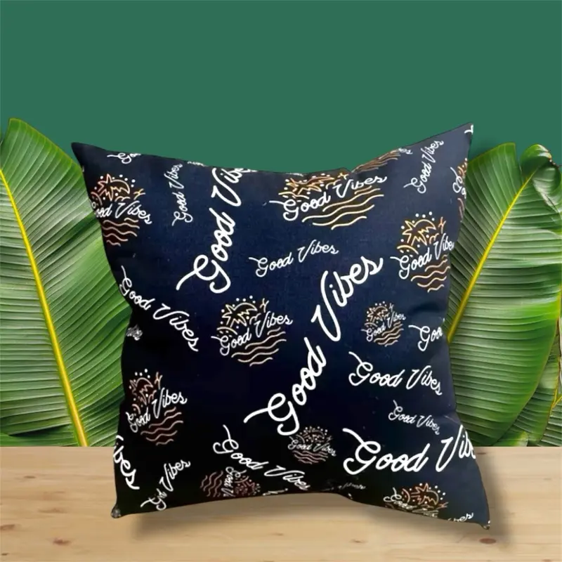 (1 SET 5PCS) bantal sofa ruang tamu+isi dakron premium ukuran 40x40 motif good viber hitam aesthetic elegan terlaris lembut bantalan zaitun hijau bantal duduk & sarung bantal jumbo untuk elastis toska bantal gede buat duduk santai Kain Katun Dekorasi 4