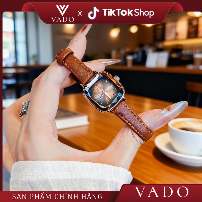   MEGA - DH7710J  Đồng Hồ Nữ Mặt Vuông Phong Cách Sang Trọng  Kèm Dây Chuyền Sao D33  - COMBO145 