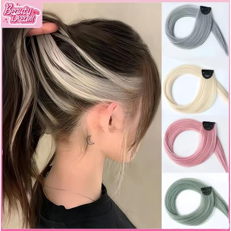 BEAUTY Wig Jepit Rambut Palsu Lurus Panjang Single Hair Extention Colourful Wanita / Klip Wig Rambut Palsu Cewek Korea Warna Warni Hair Clip Import 1