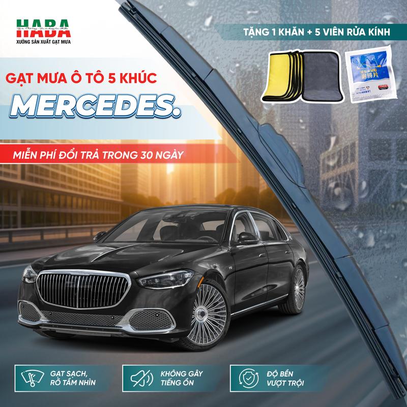  Gạt Mưa Xe MES.CEDES - 5 Khúc Đa Năng HABA Lưỡi Cao Su Non Vận Hành Êm Ái Bền Bỉ Gạt Nước Cực Sạch Không Tiếng Ồn  Bảo hành 3 tháng  