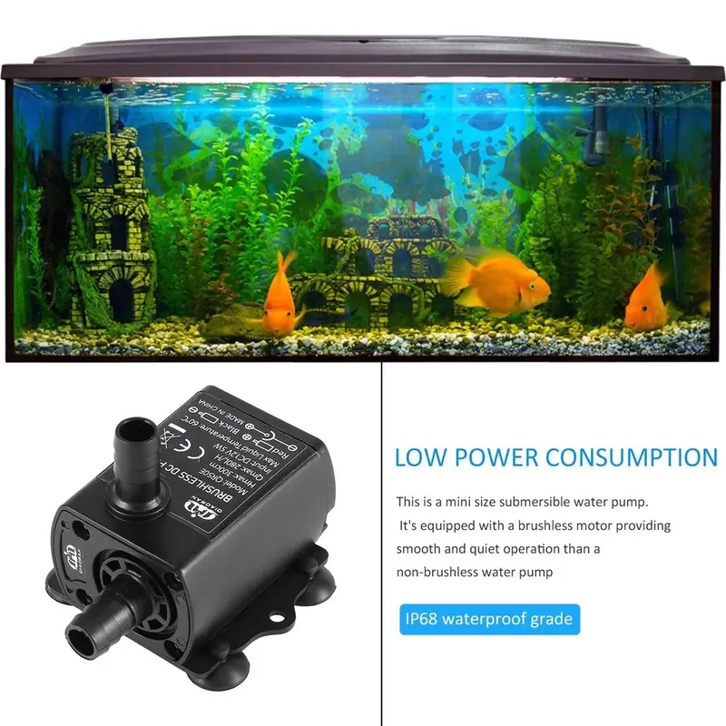 COD QIAORAN Pompa Air Mini USB Brushless Submersible Aquarium 5V - QR50A Terbaru 2