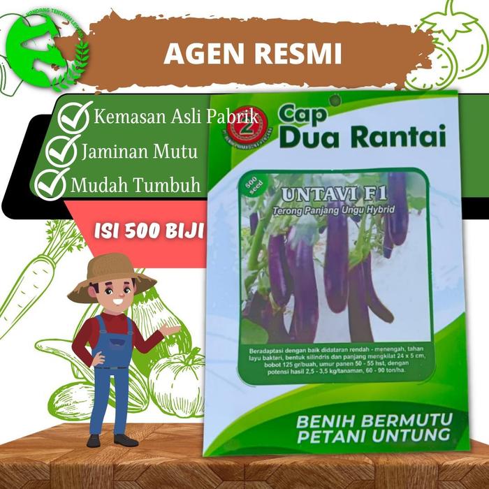 Gambar Benih Terong Ungu Untavi F1 500 seed Kemasan Ori Cap DUA RANTAI dari Kandang Tentrem Lestari Kab. Pati Tokopedia