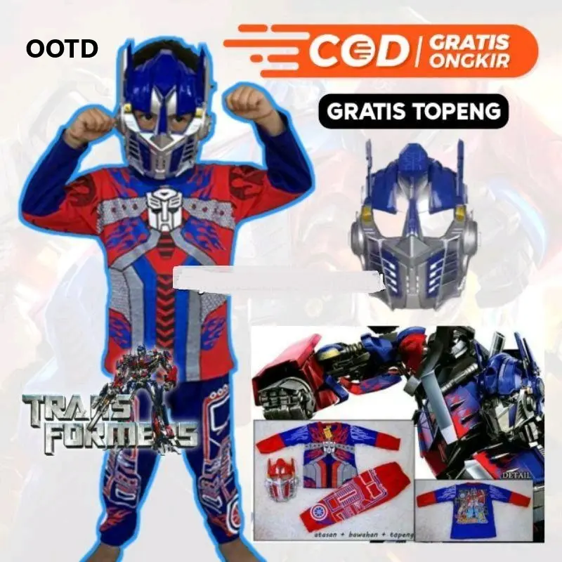 Baju anak transformers kostum superhero anak laki-laki Fashion 0
