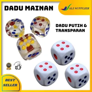 Dadu Plastik 25 x 25 mm / Professional Dice / Mainan Dadu / Dadu board game / Quality dice / Dadu transparan / Dadu Besar Mainan / Mainan Dadu Besar / Dadu Susu / Dadu Kristal / Dadu Mainan Jadul