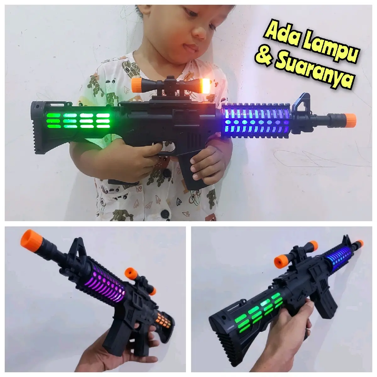 Mainan Tembakan Lampu Dan Suara Anak Laki Cowok Baterai