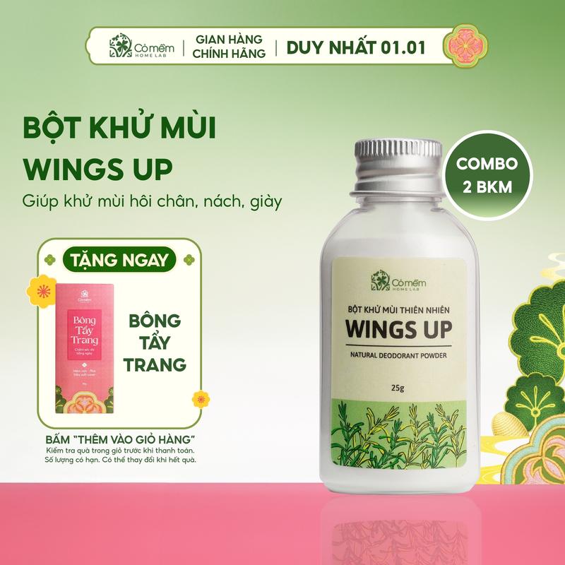   MUA 3 TẶNG 1  Combo 3 Bột Khử Mùi Wings Up Khử Mùi Hôi Chân Hôi Nách Giày Giảm Tiết Mồ Hôi Hôi Cỏ Mềm 25g 