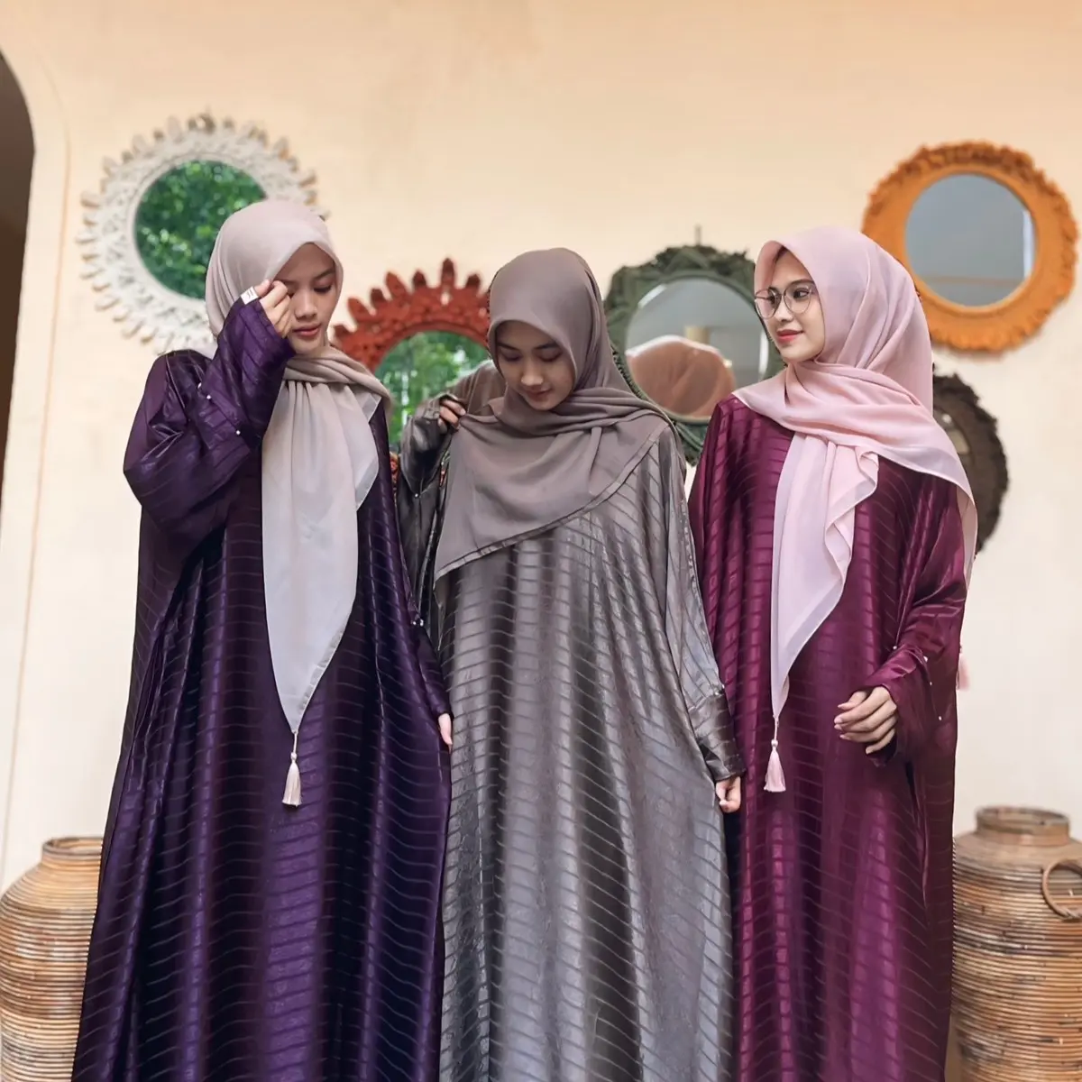 Syaima abaya / kaftan garis mewah / KAFTAN LEBARAN