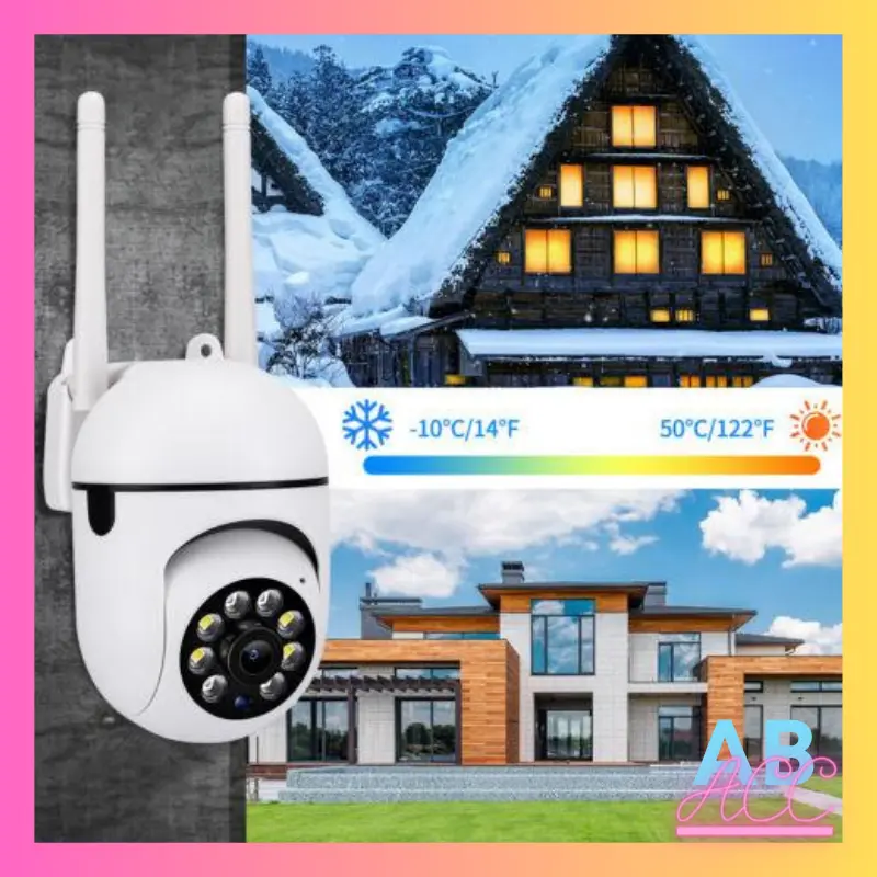 Ip Camera Wireless CCTV WIFI Outdoor 8Mp HD 1080P 2 Antenna With 10 IR 10 Led Adaptor Kamera Ponsel