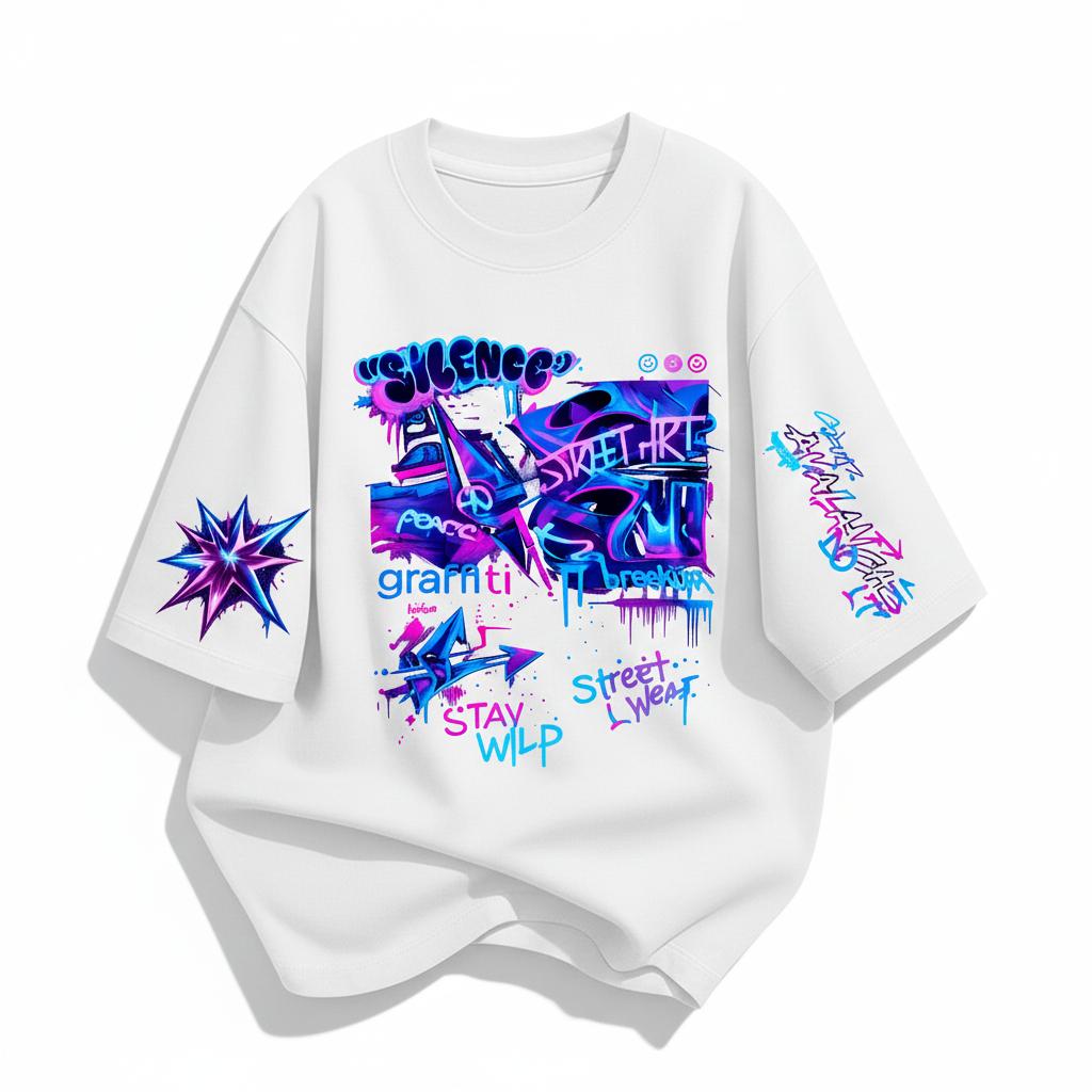 Kaos Distro Oversize Unised Pria Wanita Graffiti After Dark Streetwear Jersey Hitam Putih Biru Merah Cowok Cewek Atasan vintage retro lengan pendek style kekinian