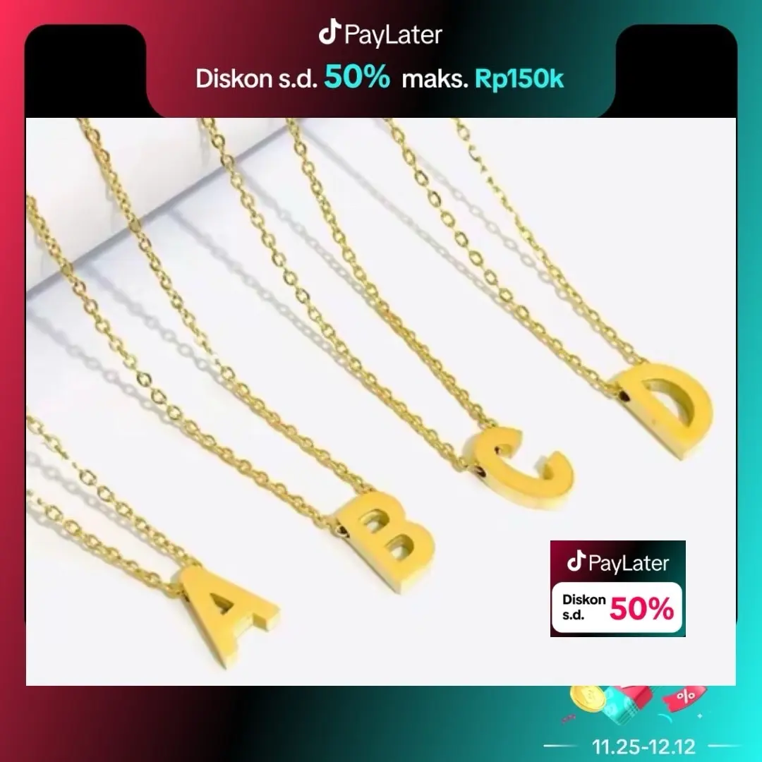 Clue Xuping - Aksesoris Kalung Inisial Wanita A-Z fashion Korea Stainless Aesthetic n07092201 Gold Perhiasan Titanium kalung  inisial kalung  huruf liontin huruf titanium