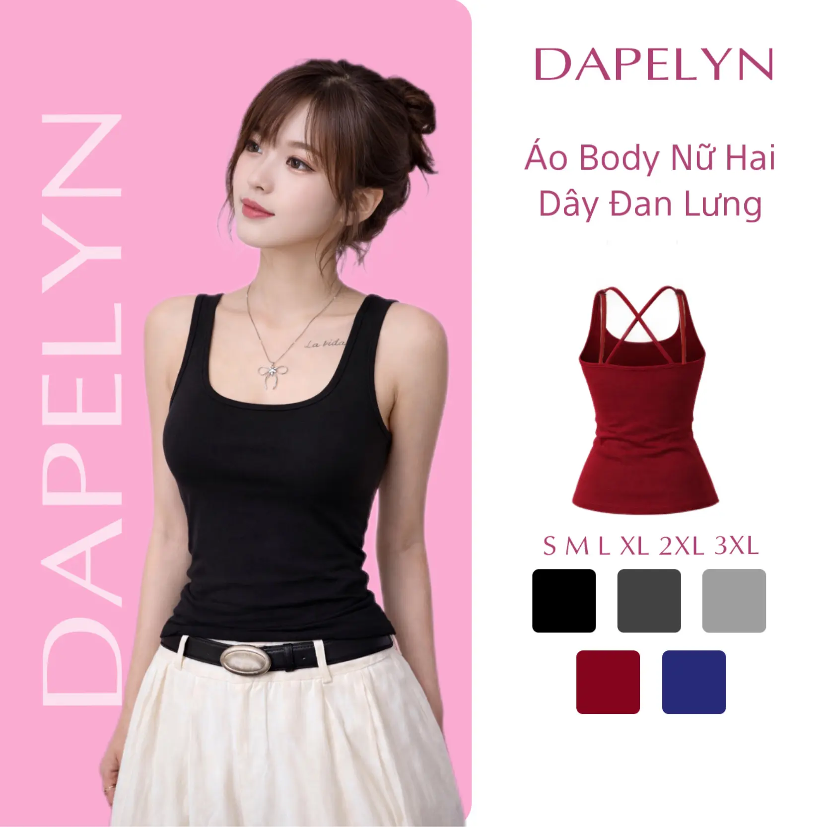 Áo Ba Lỗ Dây Chéo Lưng Có Mút Ngực Chất Thun Tăm Co Giãn, Áo Dây To Cổ Vuông Siêu Cá Tính (BigSize) 33 | BigBuy360 - bigbuy360.vn Áo Ba Lỗ Dây Chéo Lưng Có Mút Ngực Chất Thun Tăm Co Giãn, Áo Dây To Cổ Vuông Siêu Cá Tính (BigSize) 33 | BigBuy360 - bigbuy360.vn