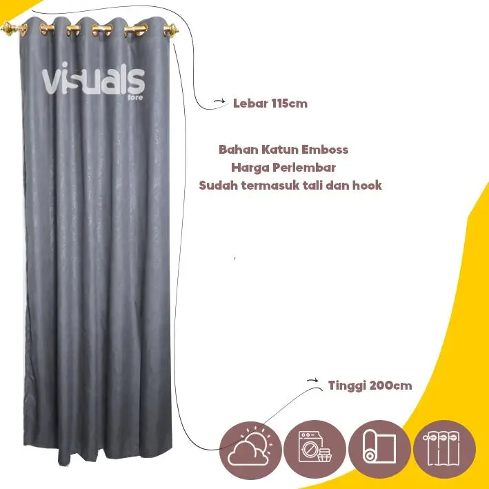 Gorden Minimalis Gorden Jendela dan Pintu Motif Polos Embos 4
