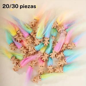 20 piezas de figuras de plástico de los muñecos feos de pelo largo y coloridos, pequeñas estatuillas únicas para regalos decorativos, perfectas para Pascua y cumpleaños