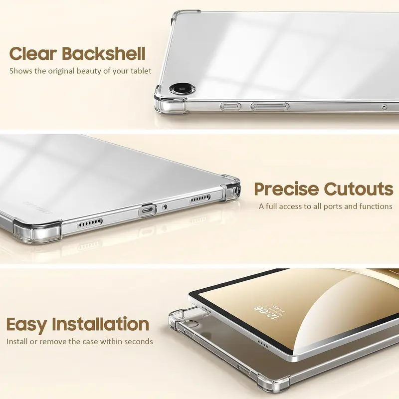 Ốp Cho Samsung Galaxy Tab A9 8.7, Bảo Vệ Chống Rơi Túi Khí Tiên Tiến, TPU Silicon Linh Hoạt Chống Sốc, Chống Trầy Xước, Chống Vàng, Ốp Vỏ Mỏng Ốp Máy Tính Bảng Samsung Galaxy Tab A9 Plus, Trong Suốt 5