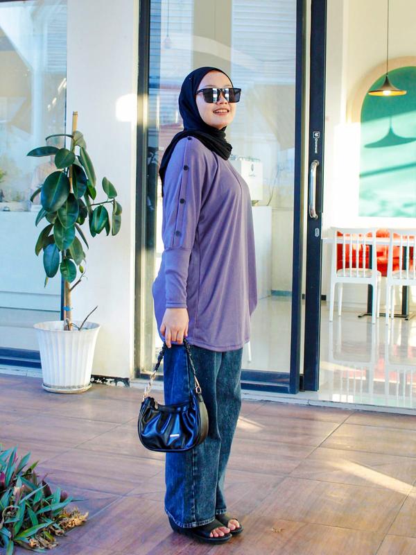 By-BALQIS - Auliya Blouse Batwing Blus Atasan Wanita Jumbo Variasi Kancing 3