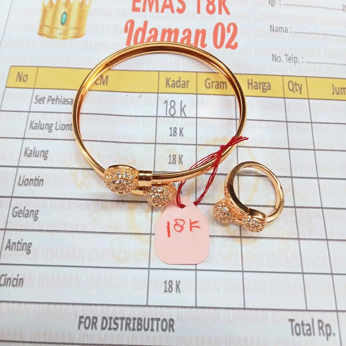 Gelang free cincin lapis e.m.a.s cod