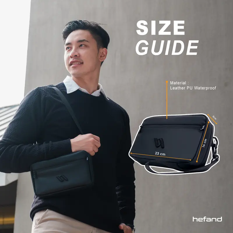 Hefand.co - Handbag Pria Aero Exclusive Tas Selempang & Genggam Clutch Pouch Wallet Kecil Hand bag Sling bag Slempang Pria Waterproof Tahan Air Cocok Untuk Kado Pria Ulang Tahun Pacar Cowok 3