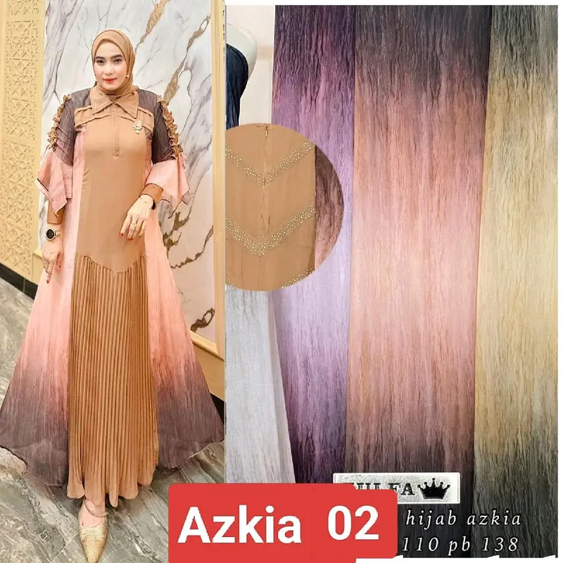 Safika gamis ceruty set hijab by Rizam 1