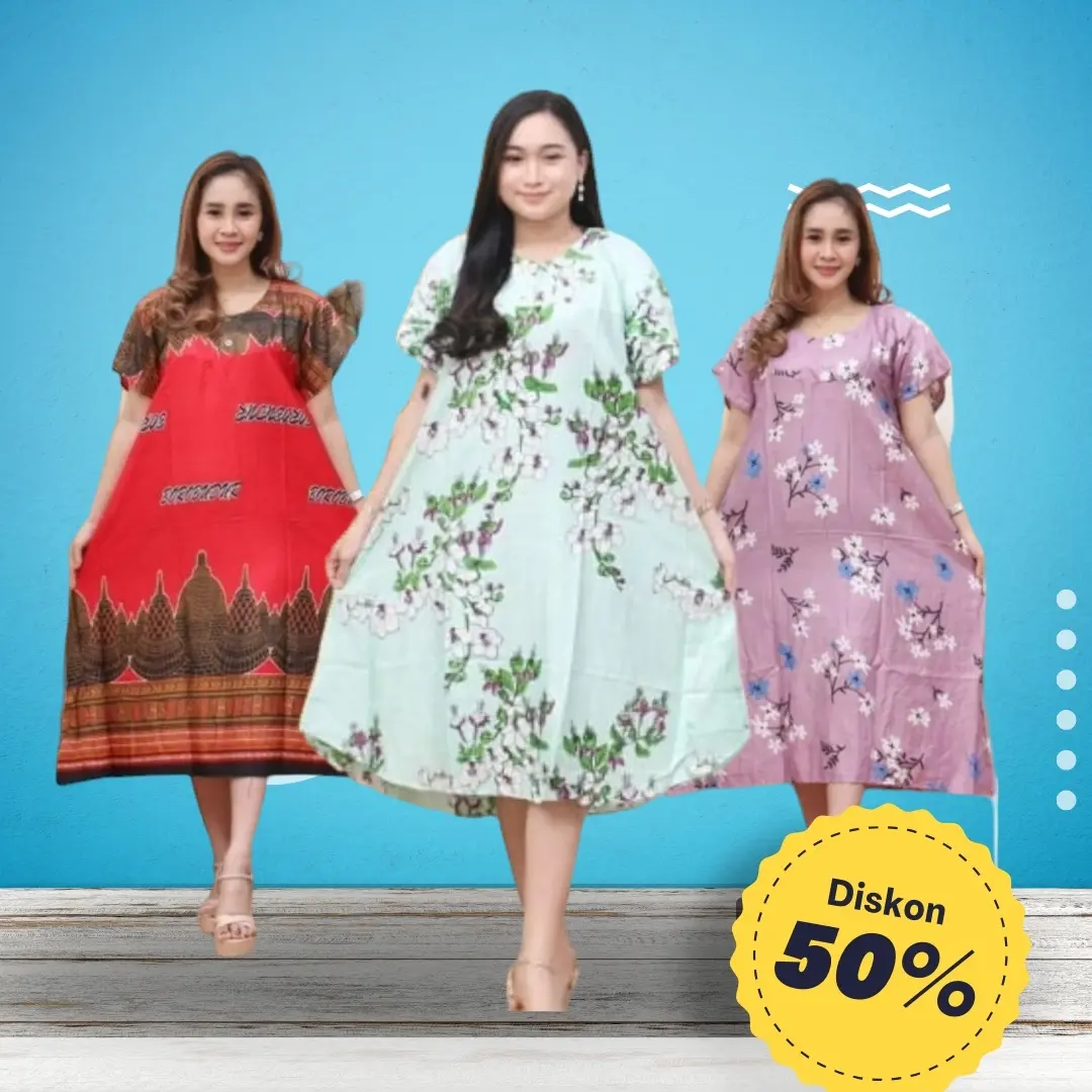 3pcs Daster Payung Super Jumbo Nyaman Dipakai Bisa Busui BB 100 Motif Cantik Bumil Kancing