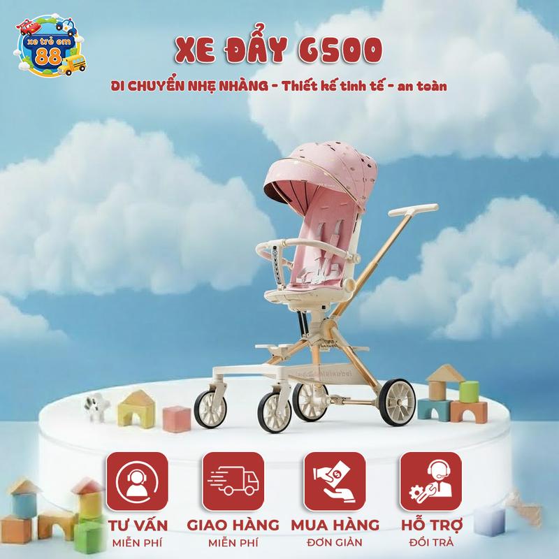 Xe Đẩy Gấp Gọn G500-1 Cho Bé Từ Sơ Sinh, Có LÒ XO Giảm Sóc hợp kim nhôm đen cao cấp xe đẩy  chilux xe đẩy  tomorrow sky xe  đẩy xe đẩy  able xe  đẩy vinng q7 xe  đẩy