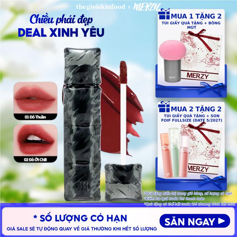 [PUFFER - SON PHAO] Son Kem Lì, Bền Màu Merzy Puffer Velvet Tint Cosmetic Mỹ Phẩm | Thegioiskinfood tgsf