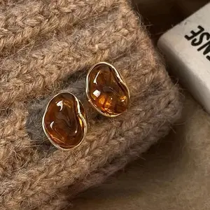 Amber stone-  Brown Resin Tiger Eye Stone