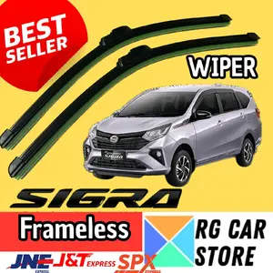Wiper Kaca Mobil Daihatsu Sigra Model Frameless Merek Flatmoon Original
