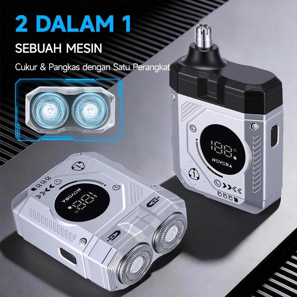 NOVORA Mini Shaver & Trimmer 2-in-1 Pemotong Jenggot dan Bulu Hidung Basah dan Kering, Daya Baterai 60 Hari, Garansi Satu Tahun NOVORA Mini Shaver & Trimmer 2-in-1 Pemotong Jenggot dan Bulu Hidung Basah dan Kering, Daya Baterai 60 Hari, Garansi Satu Tahun